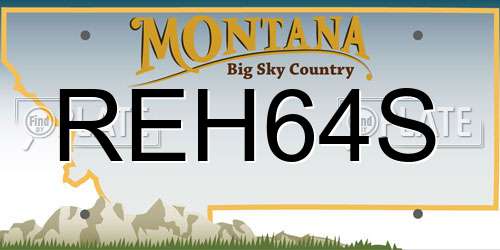 REH64S Montana License Plate