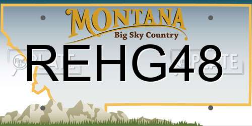 REHG48 Montana License Plate