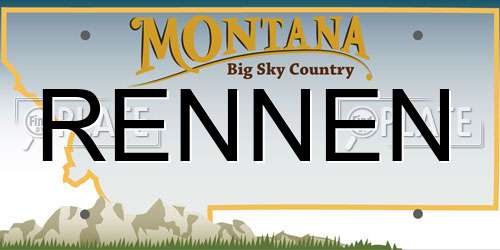 RENNEN Montana License Plate