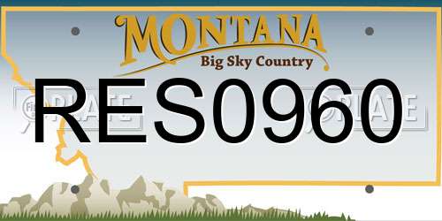 RES0960 Montana License Plate