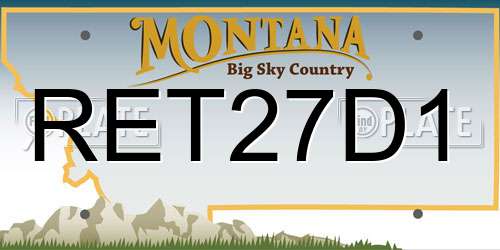 RET27D1 Montana License Plate