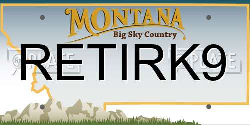 RETIRK9 Montana License Plate