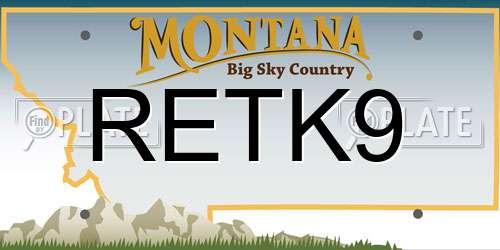 RETK9 Montana License Plate