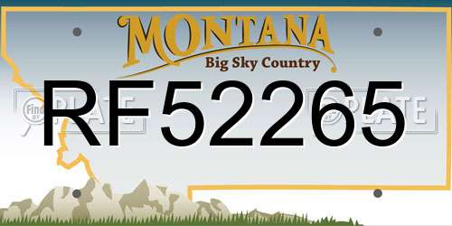RF52265 Montana License Plate