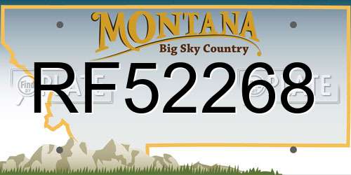 RF52268 Montana License Plate