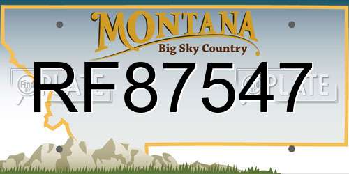 RF87547 Montana License Plate