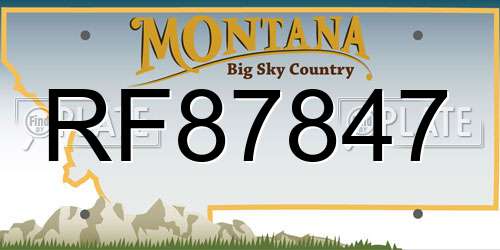 RF87847 Montana License Plate