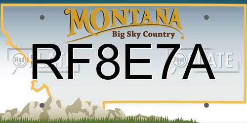 RF8E7A Montana License Plate