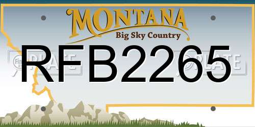 RFB2265 Montana License Plate