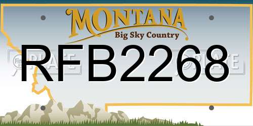 RFB2268 Montana License Plate