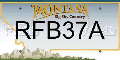 RFB37A Montana License Plate