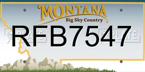 RFB7547 Montana License Plate