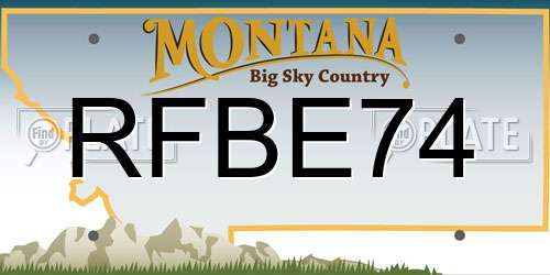RFBE74 Montana License Plate
