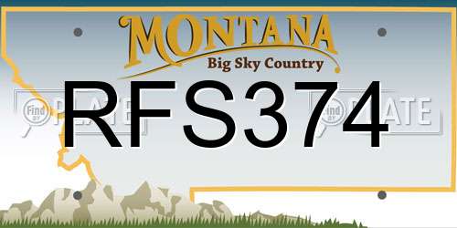 RFS374 Montana License Plate