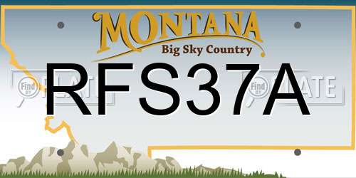 RFS37A Montana License Plate