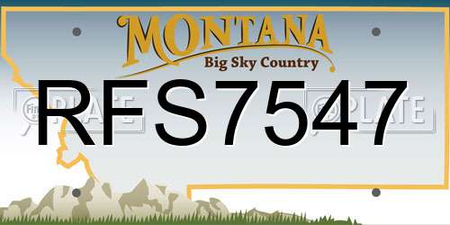 RFS7547 Montana License Plate