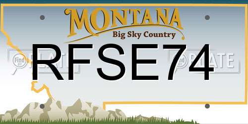 RFSE74 Montana License Plate