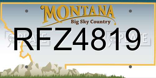 RFZ4819 Montana License Plate