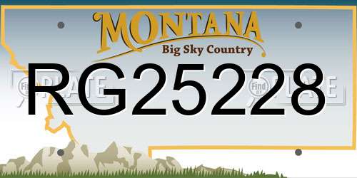 RG25228 Montana License Plate