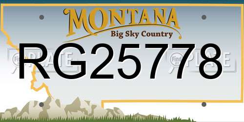 RG25778 Montana License Plate