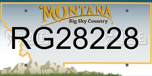 RG28228 Montana License Plate