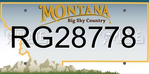 RG28778 Montana License Plate