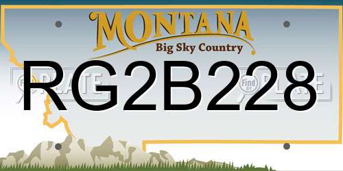 RG2B228 Montana License Plate