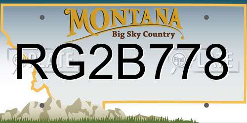 RG2B778 Montana License Plate