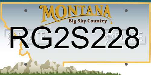 RG2S228 Montana License Plate
