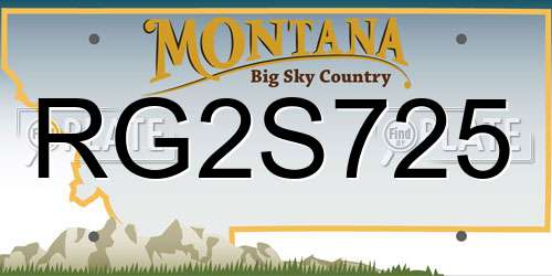 RG2S725 Montana License Plate