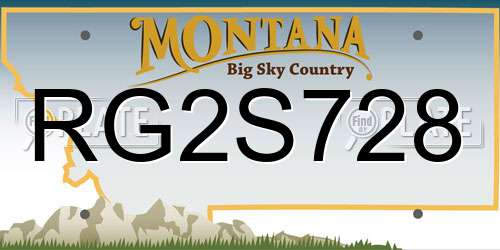 RG2S728 Montana License Plate
