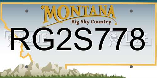 RG2S778 Montana License Plate