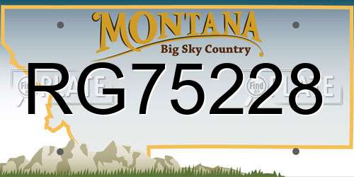 RG75228 Montana License Plate