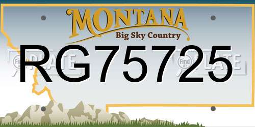 RG75725 Montana License Plate