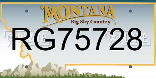 RG75728 Montana License Plate