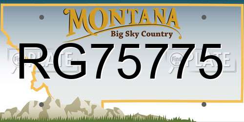RG75775 Montana License Plate