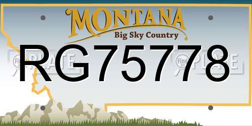 RG75778 Montana License Plate