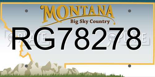 RG78278 Montana License Plate