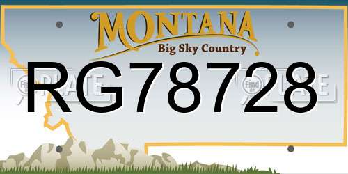 RG78728 Montana License Plate