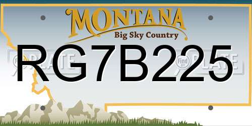 RG7B225 Montana License Plate