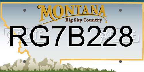 RG7B228 Montana License Plate