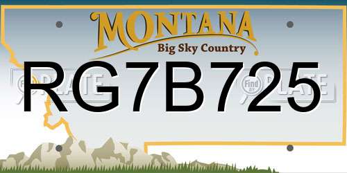 RG7B725 Montana License Plate