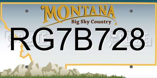 RG7B728 Montana License Plate