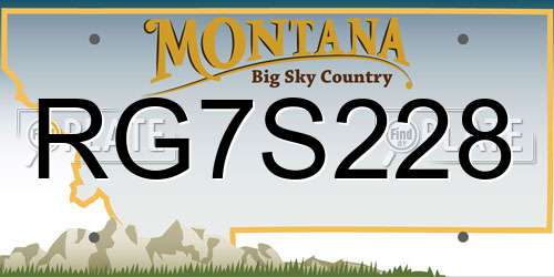 RG7S228 Montana License Plate