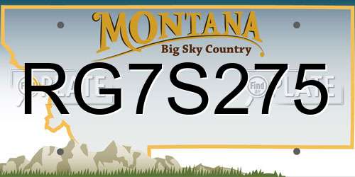RG7S275 Montana License Plate