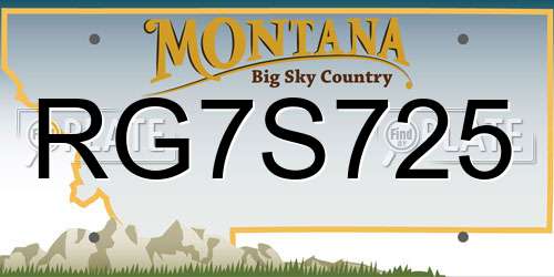 RG7S725 Montana License Plate