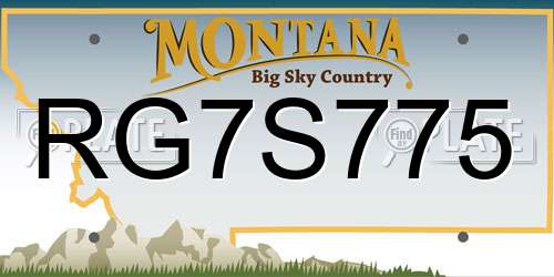 RG7S775 Montana License Plate