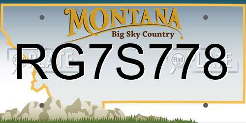 RG7S778 Montana License Plate