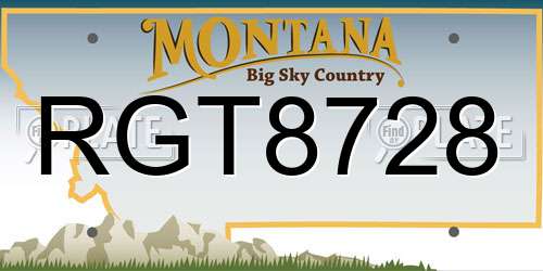 RGT8728 Montana License Plate
