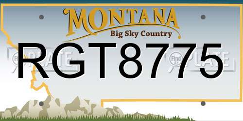 RGT8775 Montana License Plate